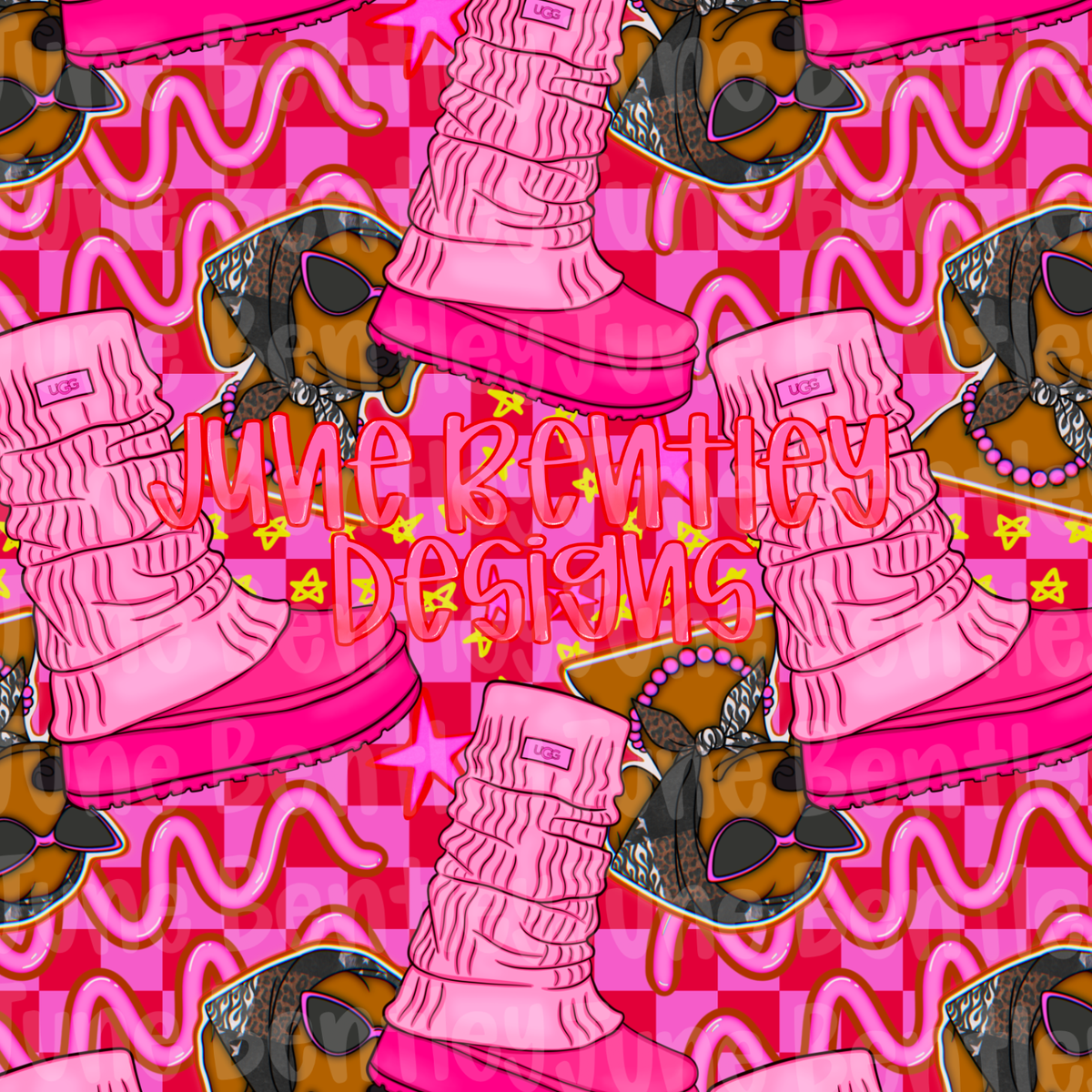 Pink Ugg seamless digital download