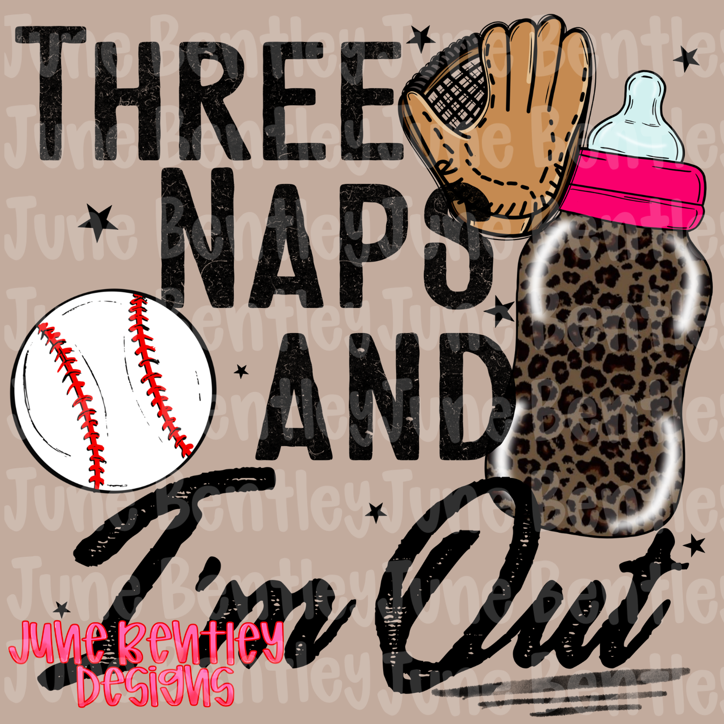 Three naps and I’m out leopard digital download