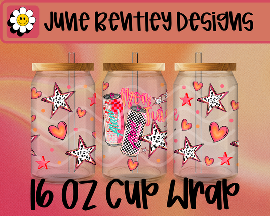 Mom Juice Alan Checker Floral Cup Wrap Digital Download