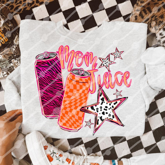 Mom Juice Orange Checker Pink Zebra Tall Can Digital Download