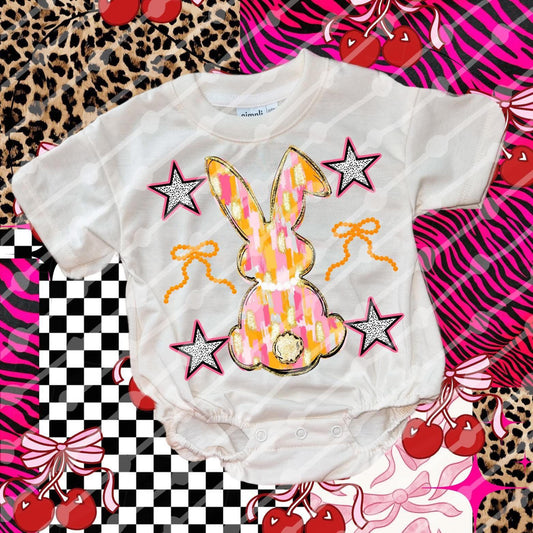 Bunny Brushstroke Stars Bows Digital Download