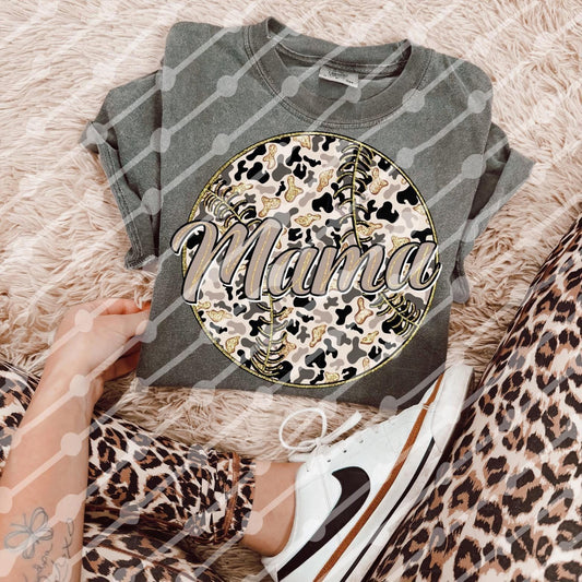 Baseball Mama Camo Faux Glitter Digital Download
