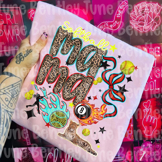 Softball Mama Leopard 8 Ball Digital Download