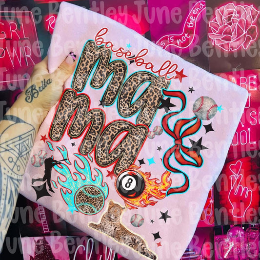 Baseball Mama Leopard 8 Ball Digital Download