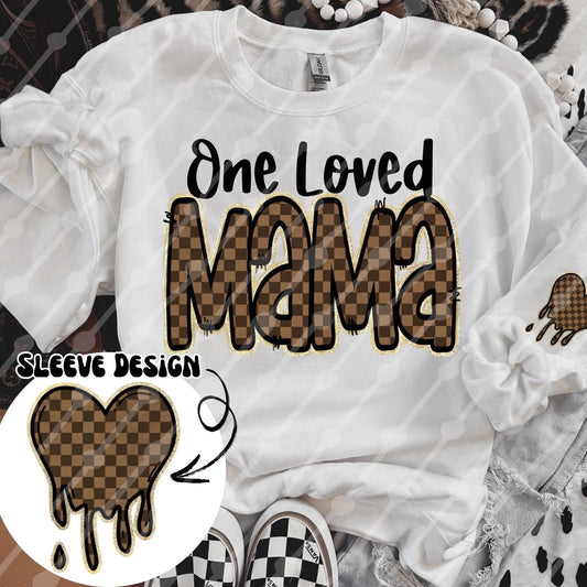 One Loved Mama With Brown Checker Heart Digital Download