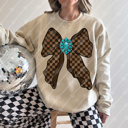 Brown Checker Bow Digital Download