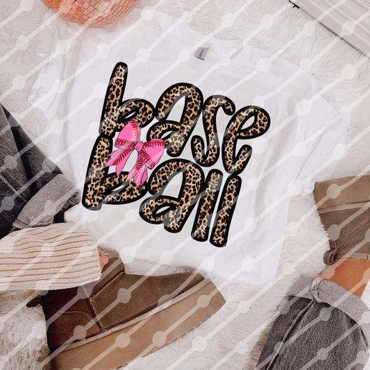 Baseball Leopard With Lace Bow Digital Download