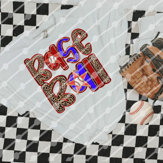 Baseball Leopard Star Digital Download