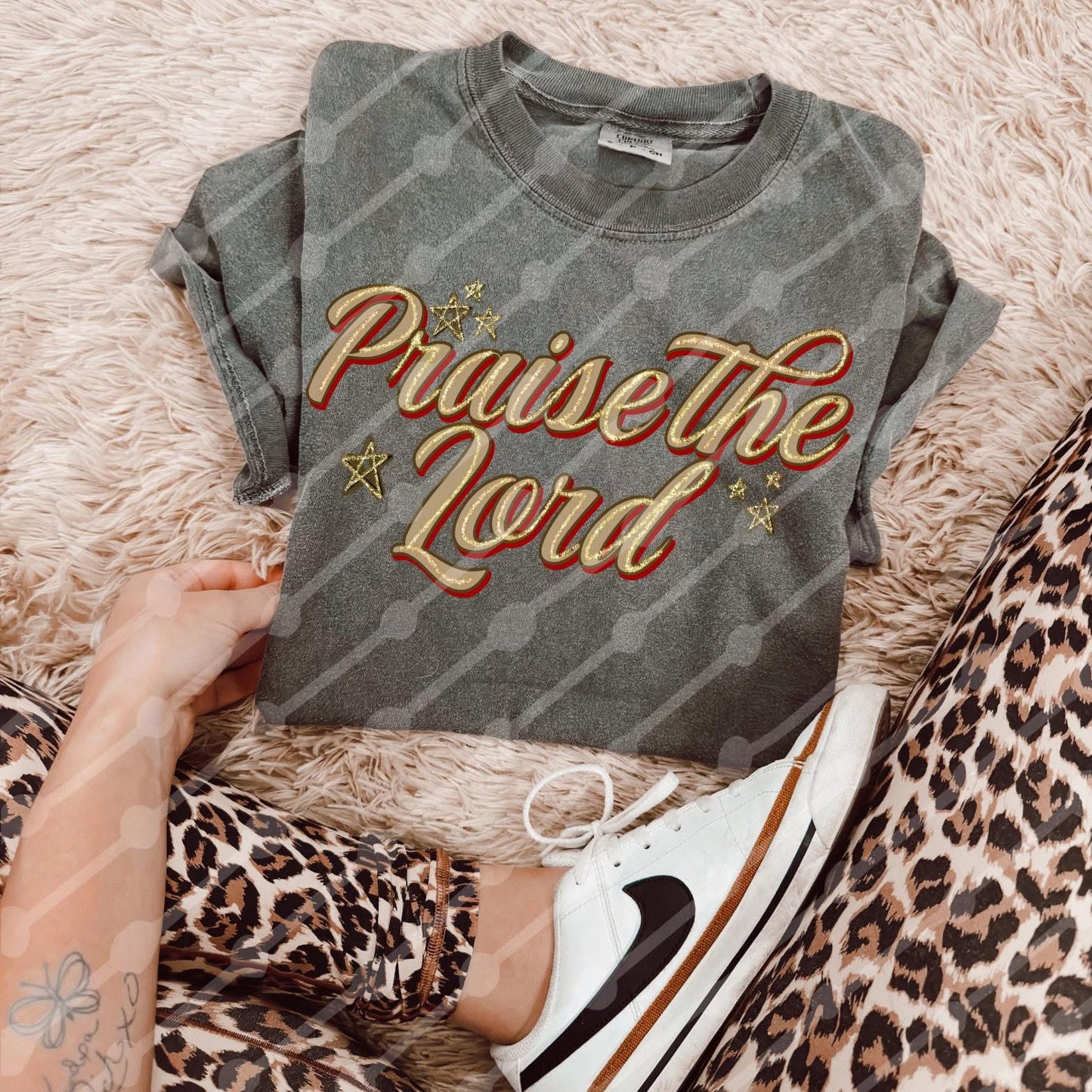 Praise The Lord Faux Glitter Digital Download