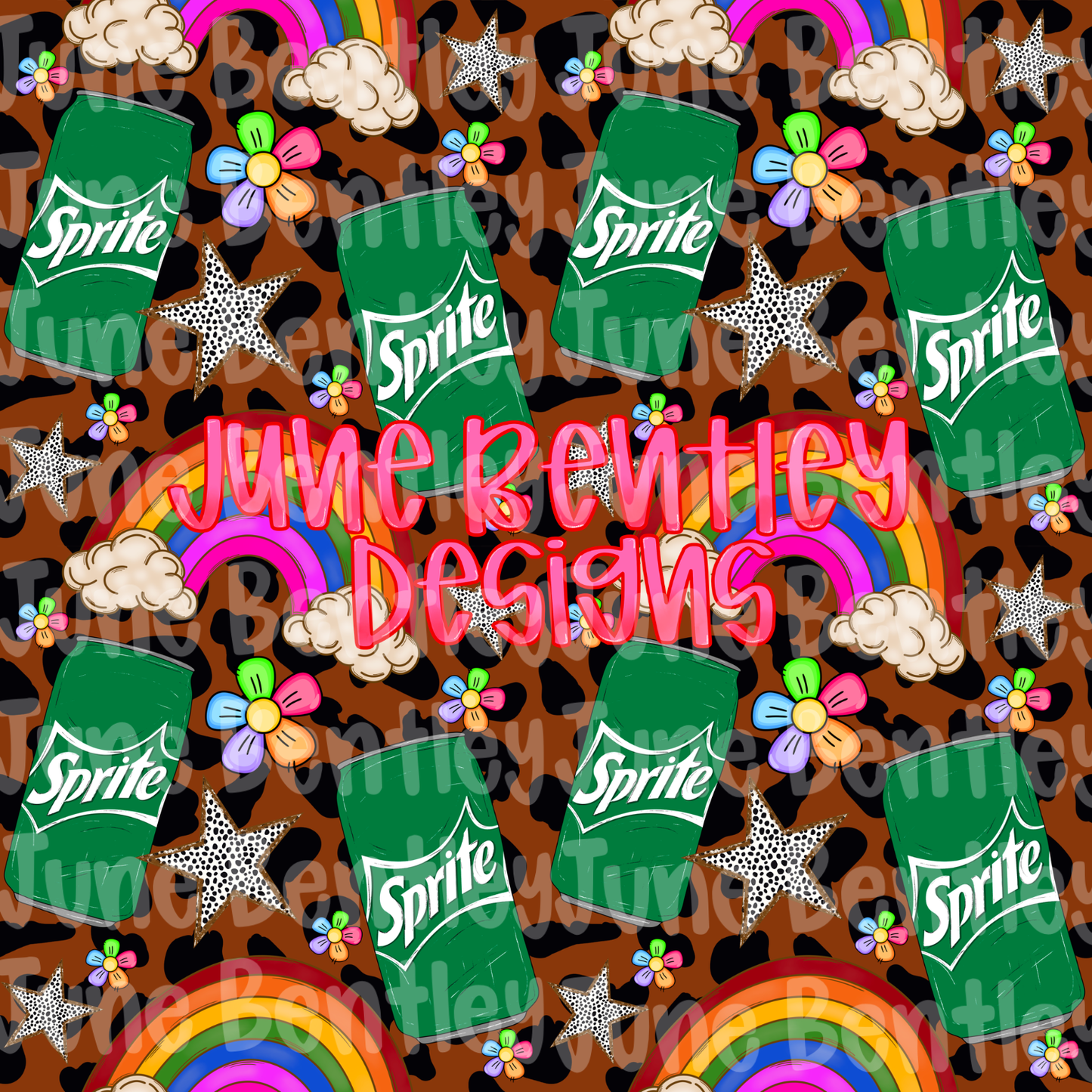 Sprite rainbow seamless digital download