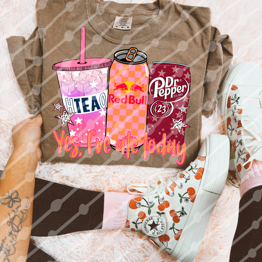 Yes I Ate Today HTeaO, Pink Orange Checker Red, Star Dr Pep Digital Download