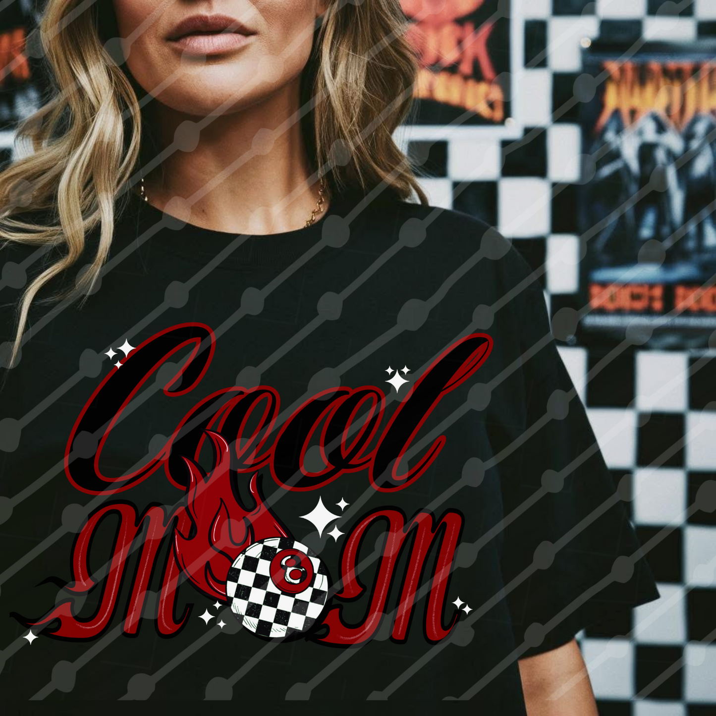 Cool Mom Checkered 8 Ball Digital Download