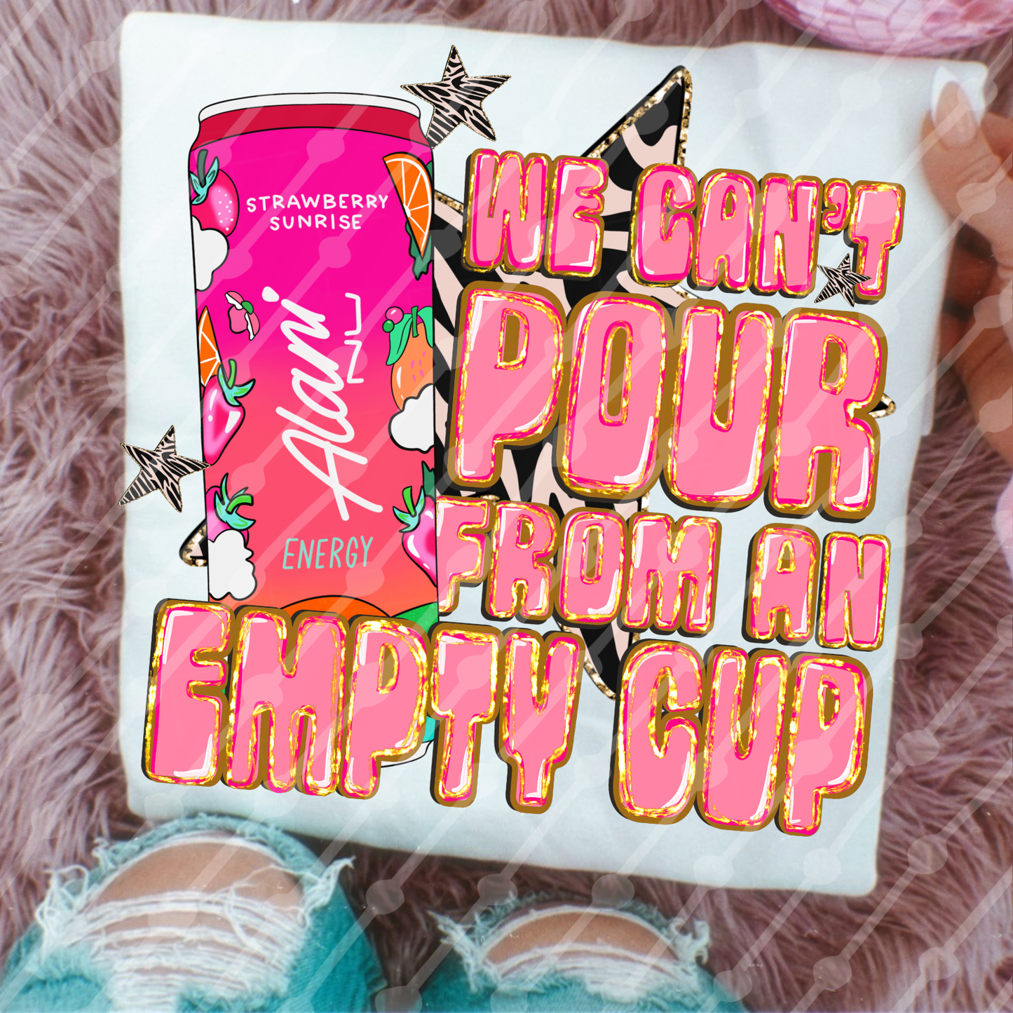 Empty cup strawberry sunrise digital download