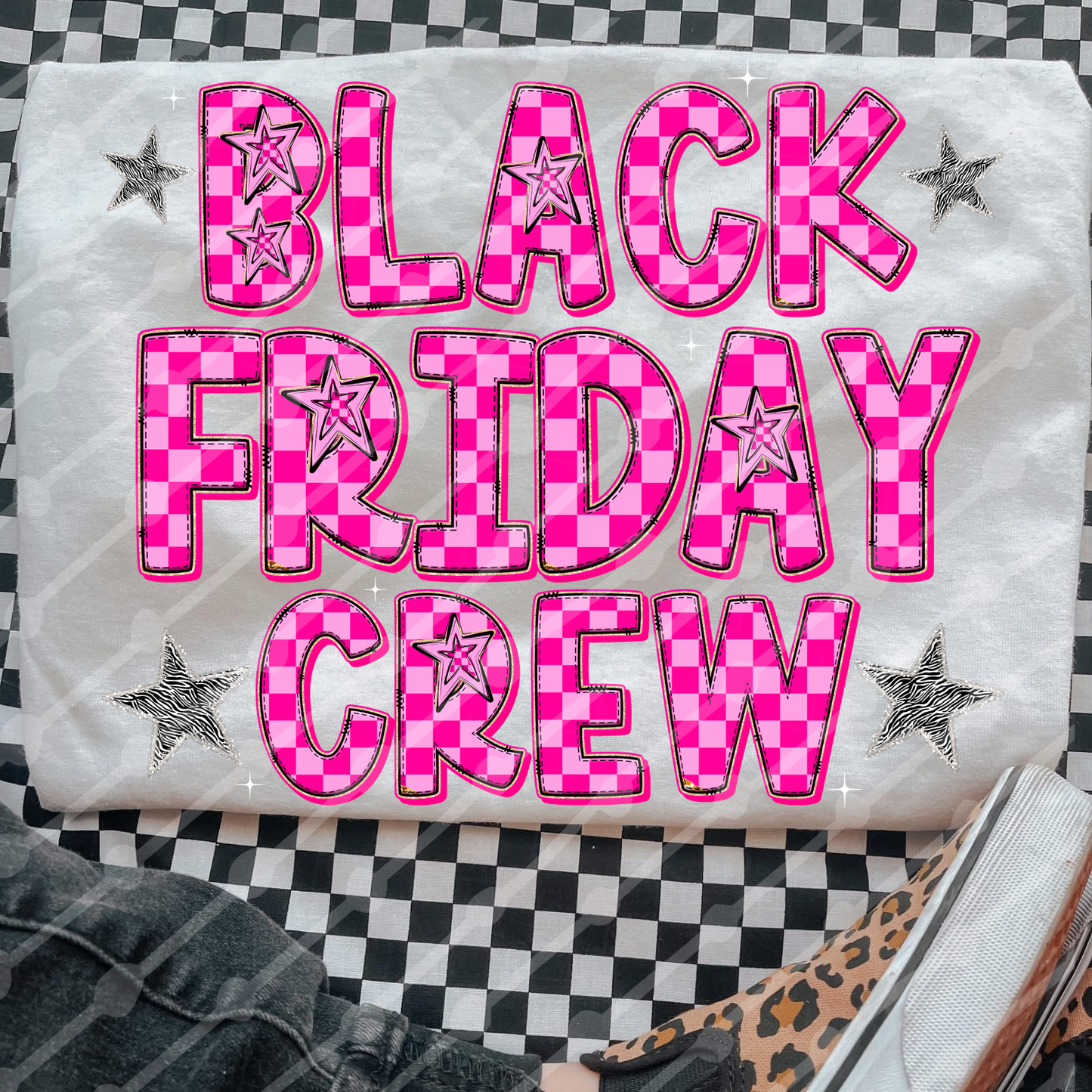 Black Friday crew pink checkered digital download