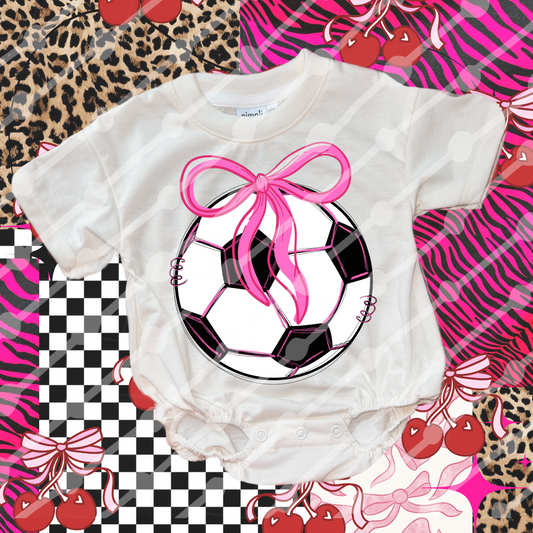 Soccer Ball Pink Coquette Bow Digital Download