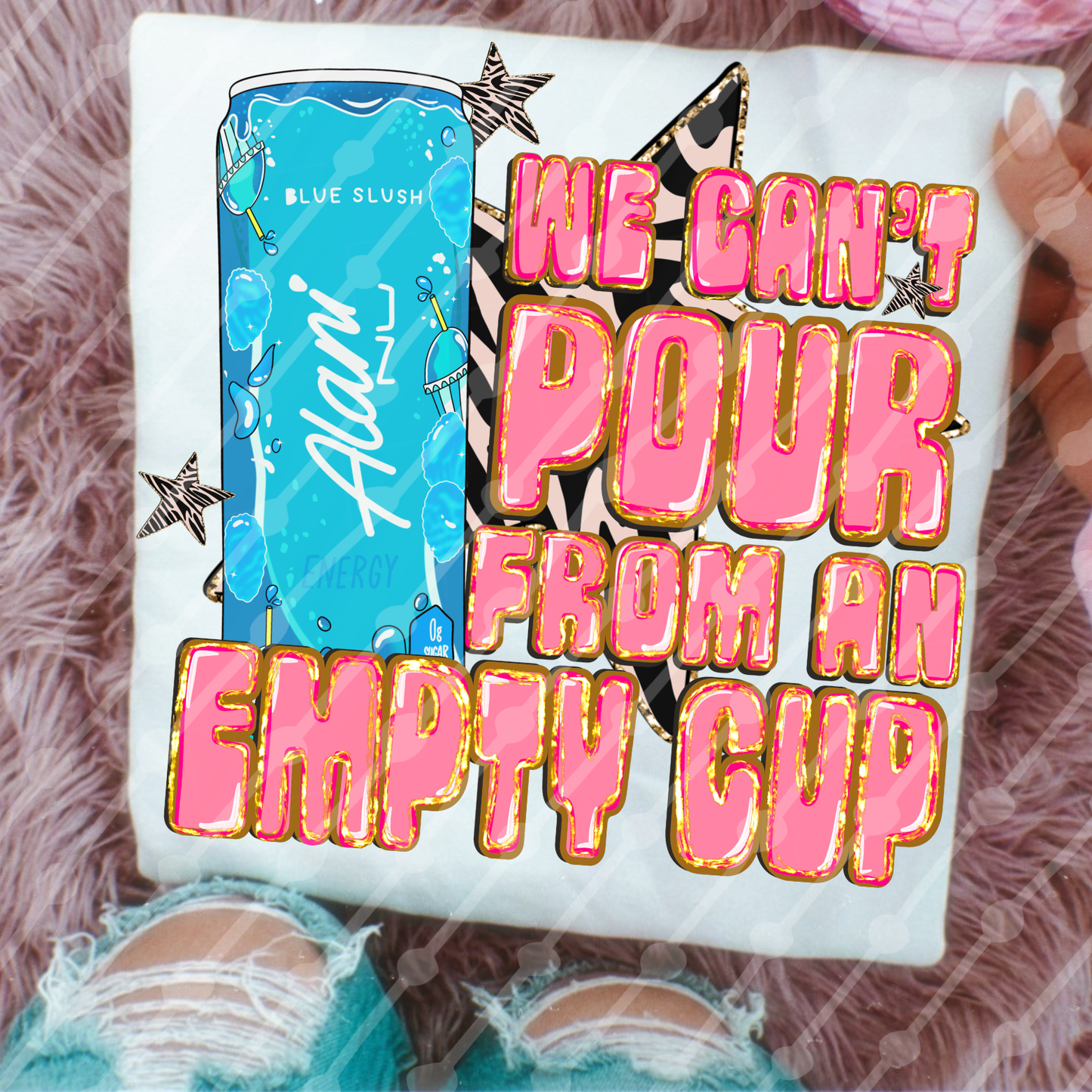 Empty cup blue slush digital download