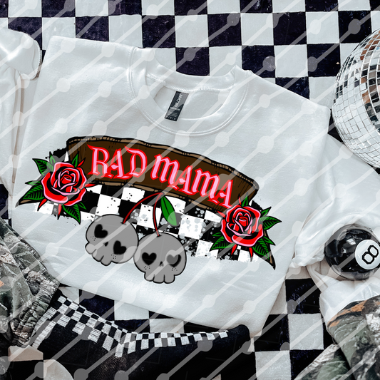 Rad Mama Skull Cherry Digital Design