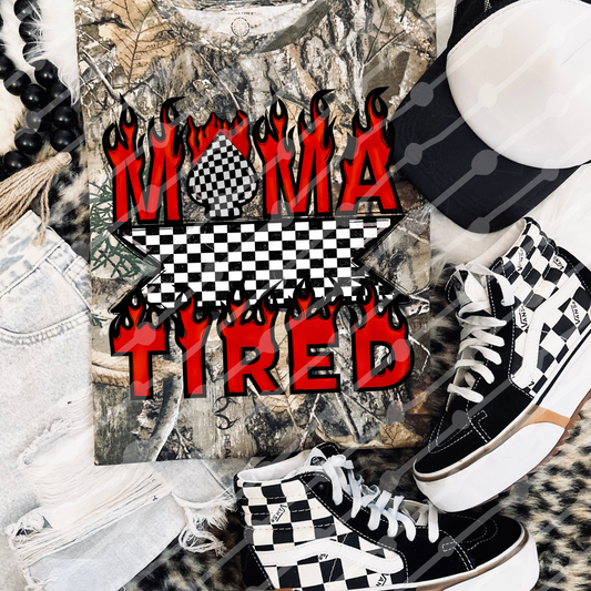 Mama Tired Checker Flame Spade Digital Download