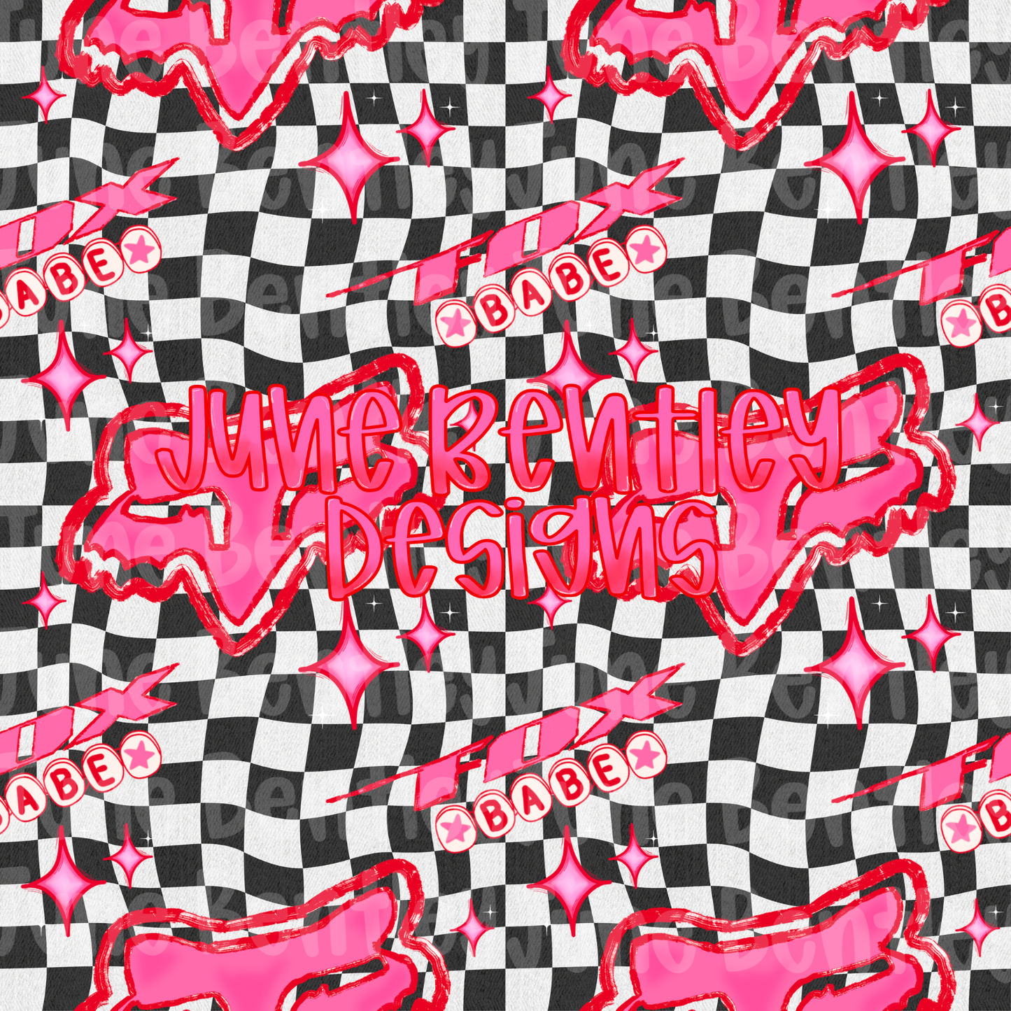 Fox babe checkered seam digital download