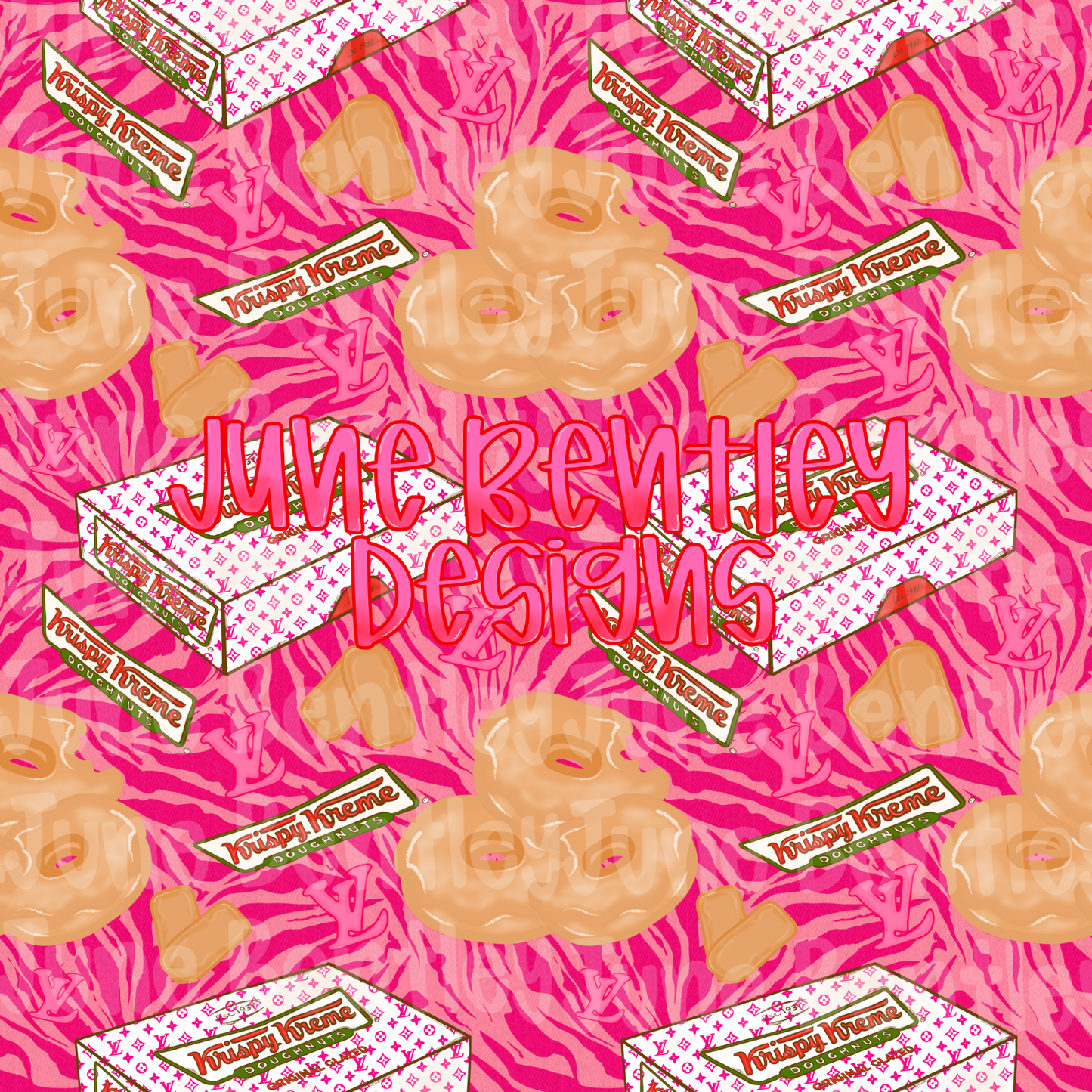 Pink zebra Krispy Kreme digital download