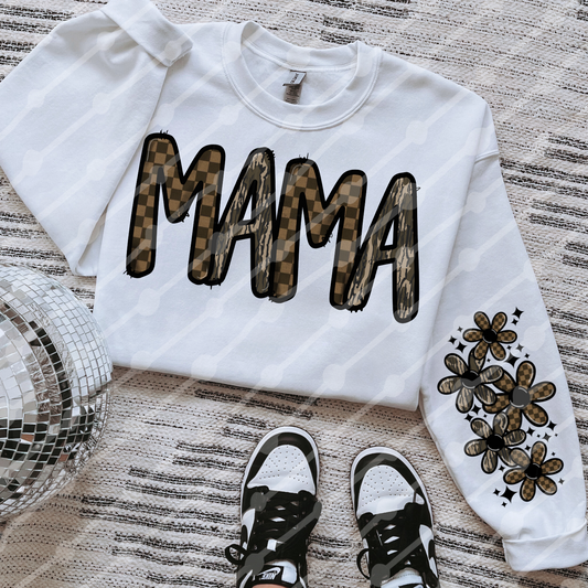 Brown Checker & Camo Mama With Flower Sleeve Digital download