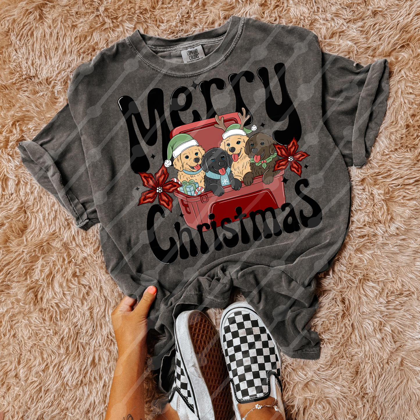 Merry Christmas puppies digital download