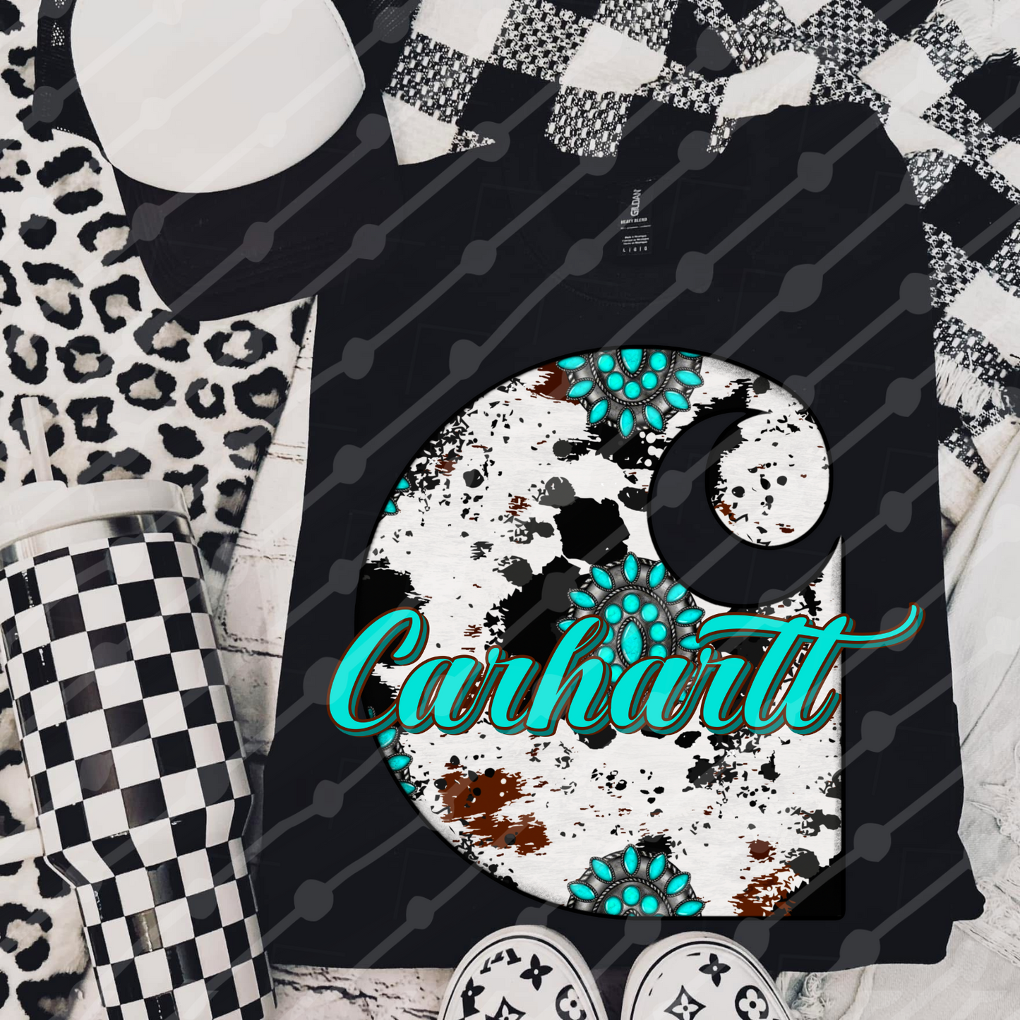 Western Turquoise Car_artt Digital Download