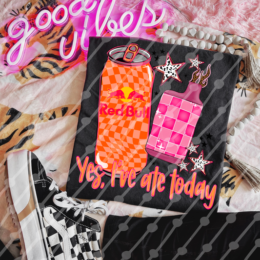 Yes I’ve Ate Today Orange Checker Redbull And Pink Checker Vape Digital Download