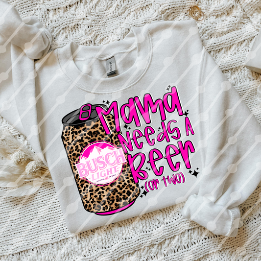 Mama Needs A Beer Or Two Leopard Busch Pink Digital Download