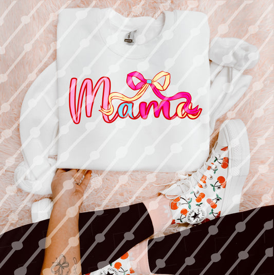 Mama Pink Blue Yellow Bow Digital Download