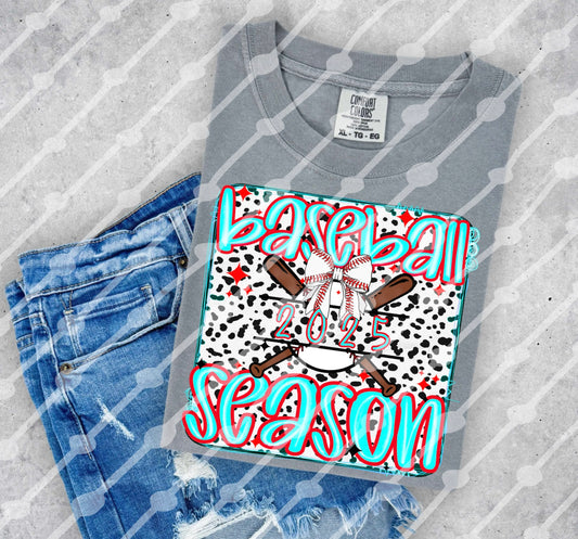 Baseball Season 2025 Dotted Digital Download