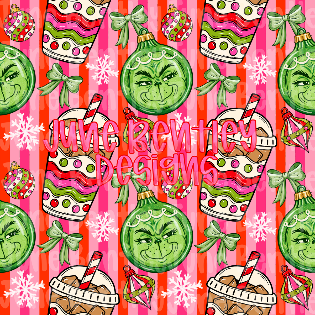 Grinch coffee seamless digital download