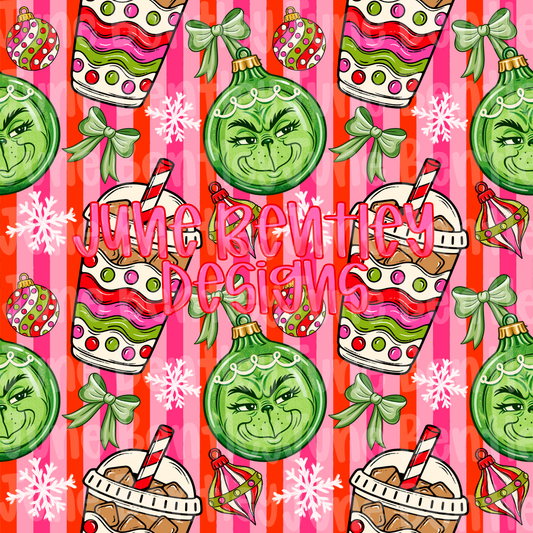 Grinch coffee seamless digital download