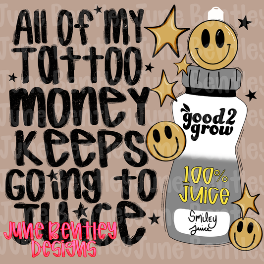 All of my money pink smiley digital download