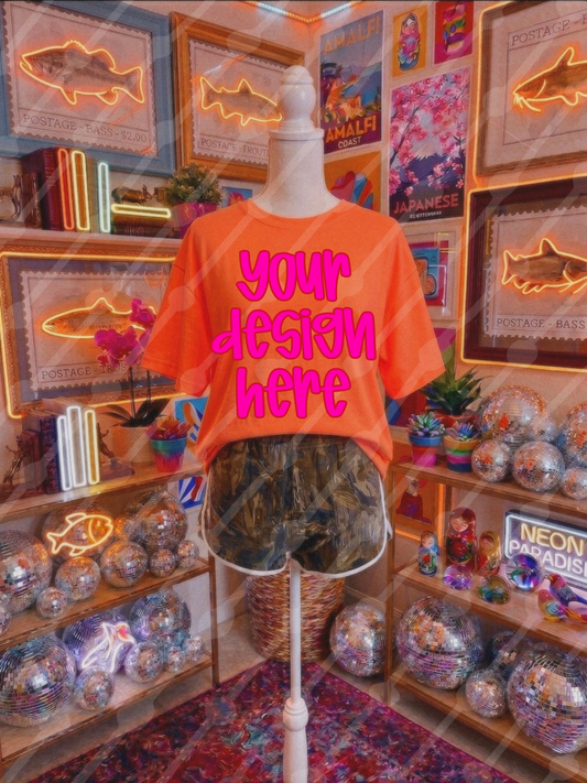 Neon orange mock digital download