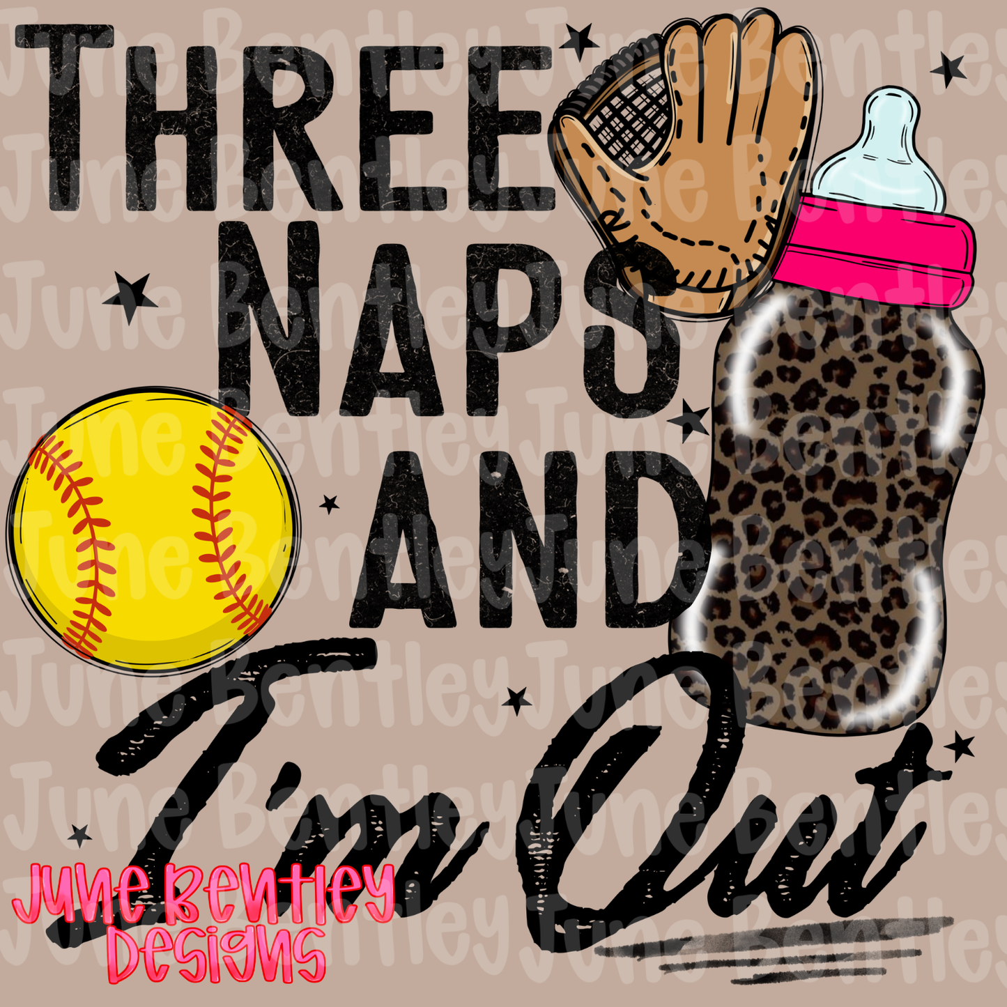 Three naps and I’m out leopard digital download