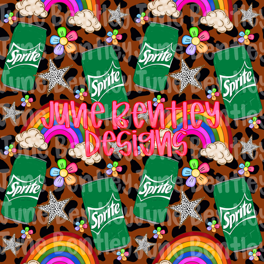 Sprite rainbow seamless digital download