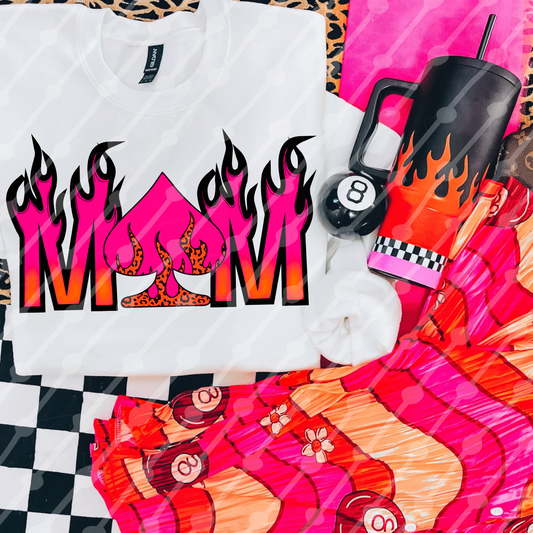 Flame Spade Mom Orange and pink Digital download