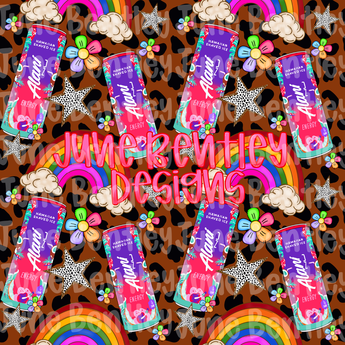 Hawaiian shaved iced seamless digital download