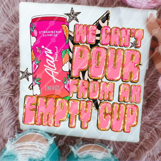 Empty cup strawberry sunrise digital download