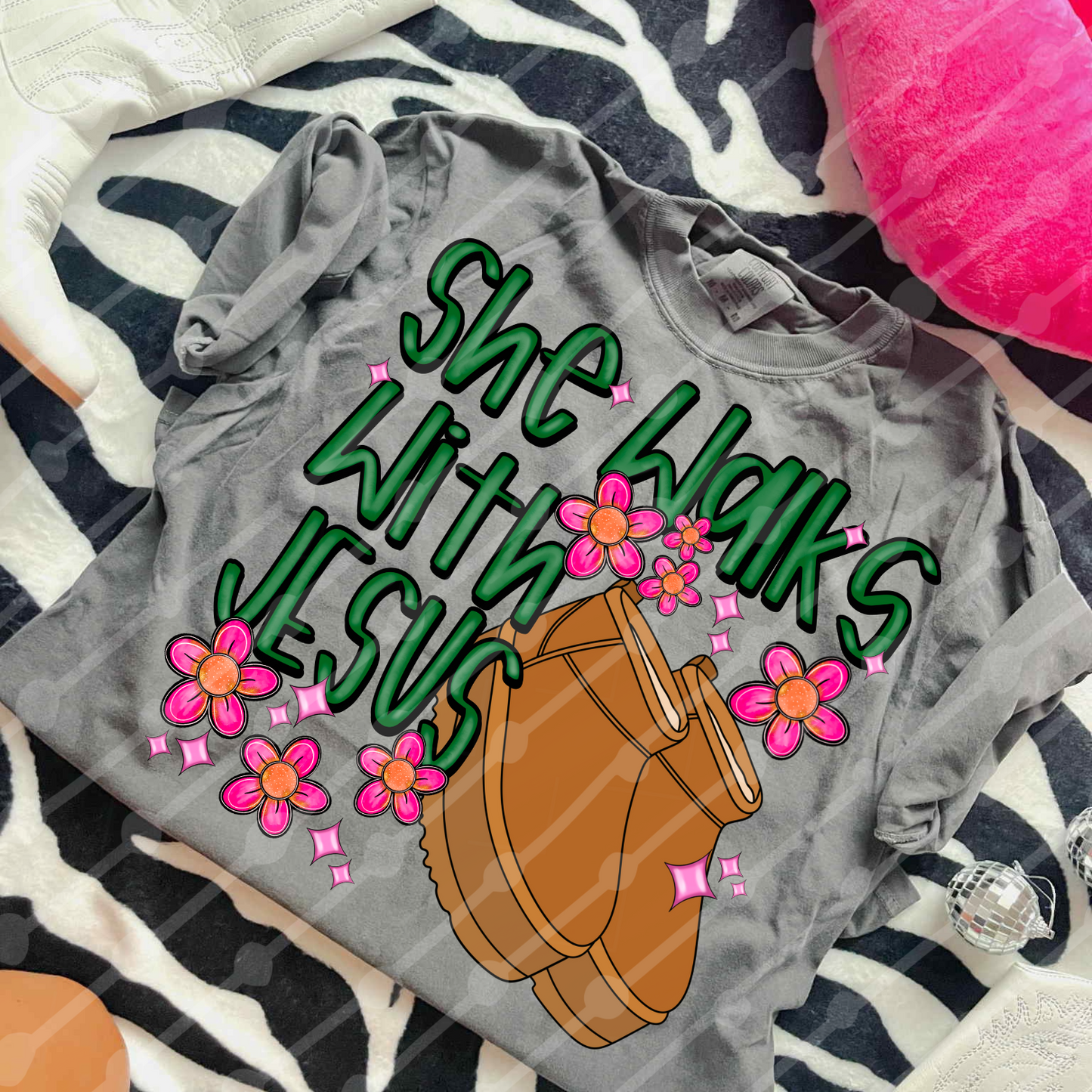 She walks with Jesus Fall Uggs Digital download