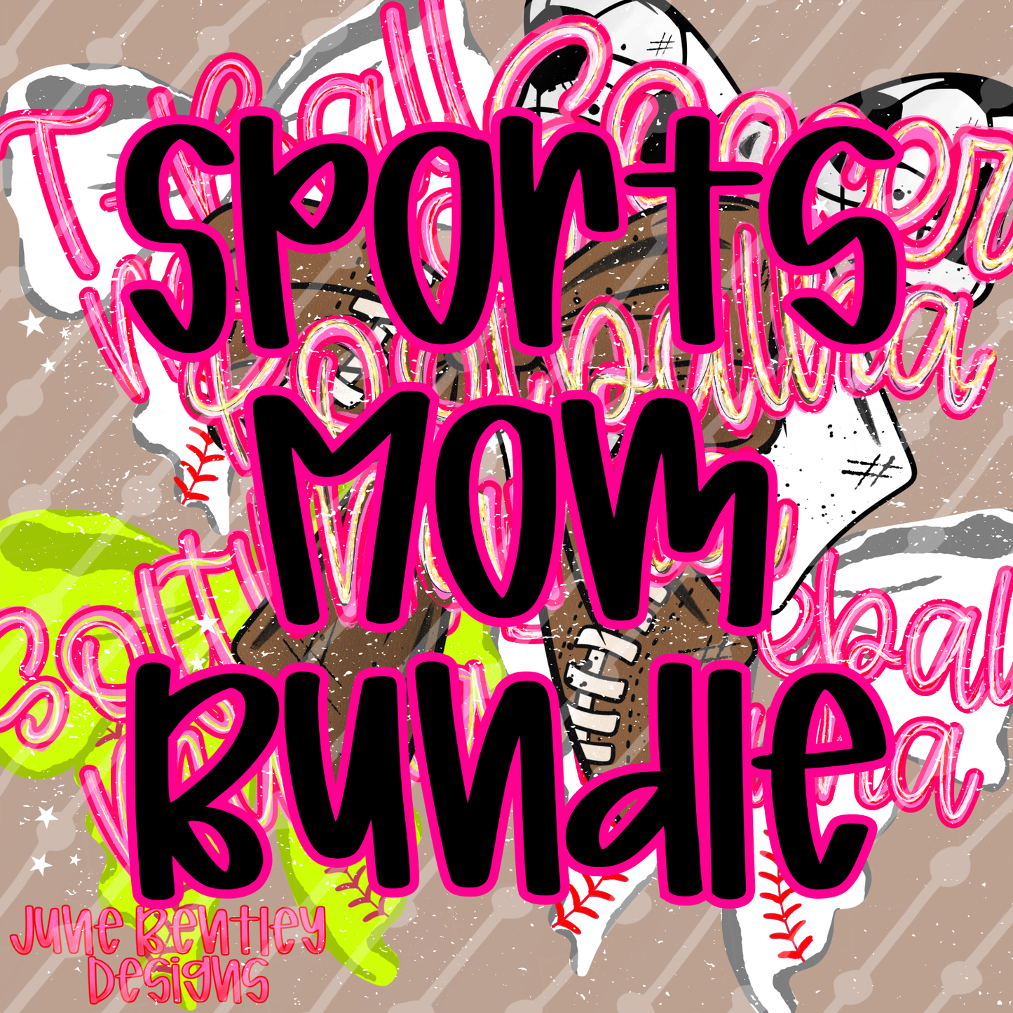 Sports Mama Bow Bundle digital download