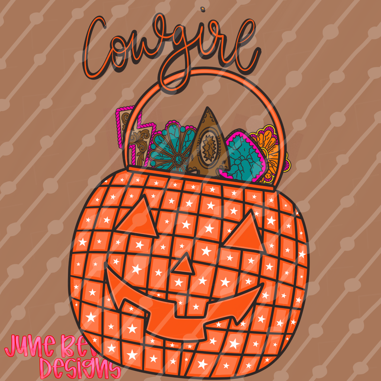 Cowgirl Halloween basket digital download