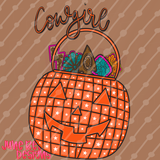 Cowgirl Halloween basket digital download