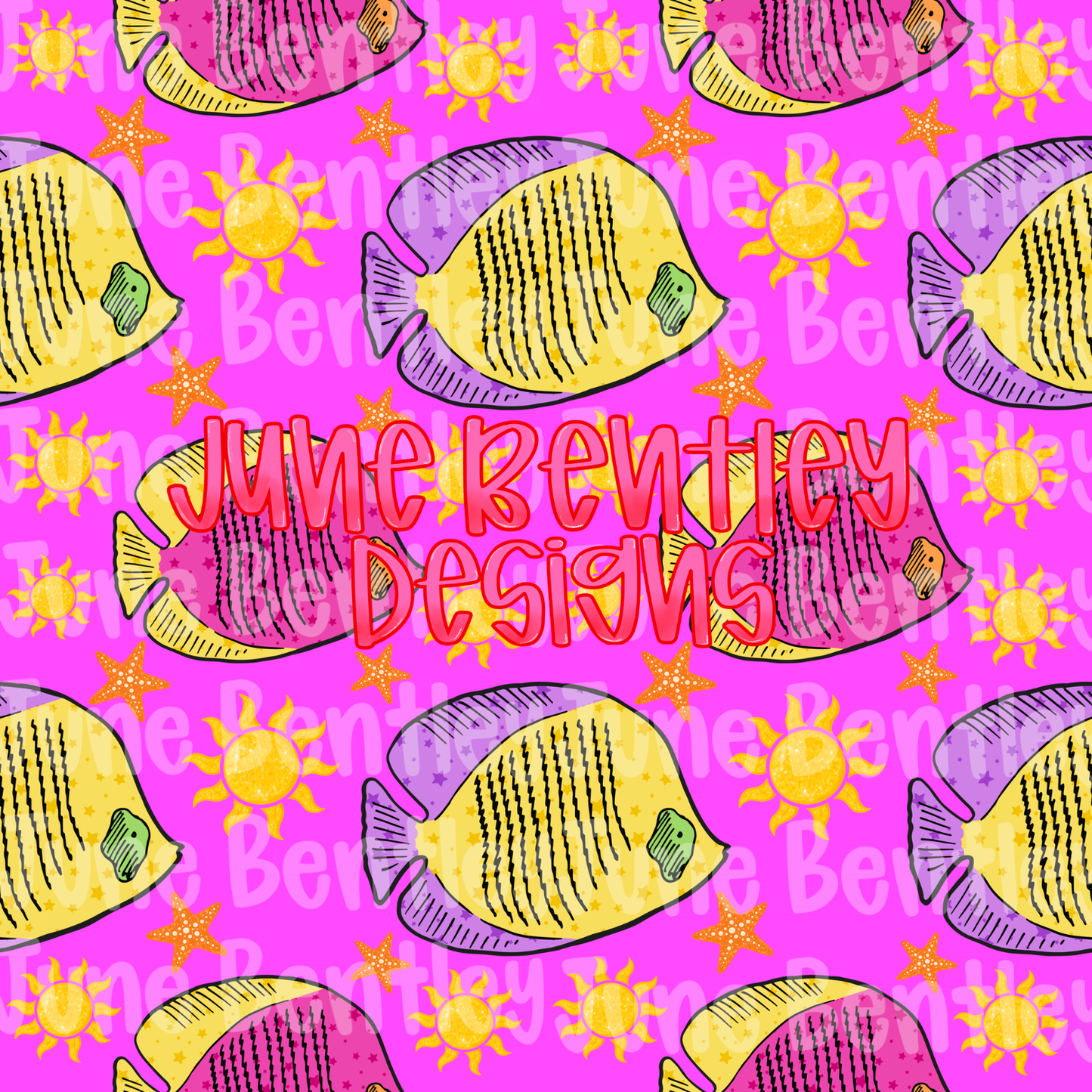 Preppy Purple fish seamless digital download