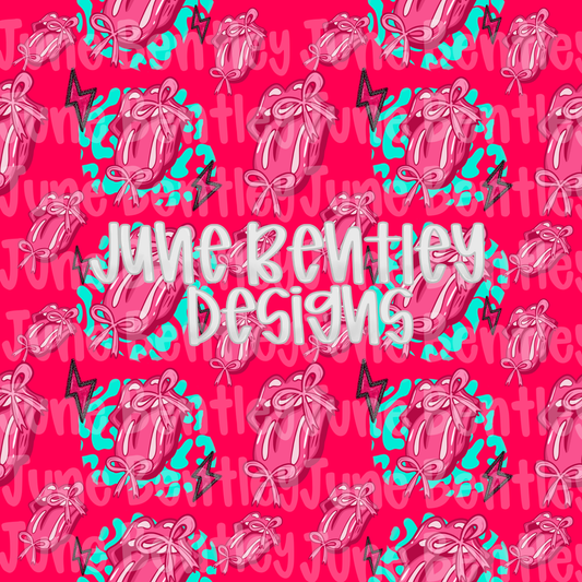 Hot pink western lips seamless digital download