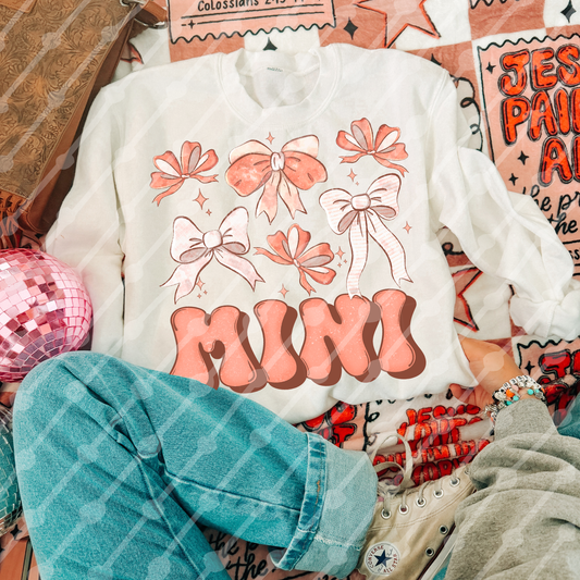 Peachy bow mini distressed digital download