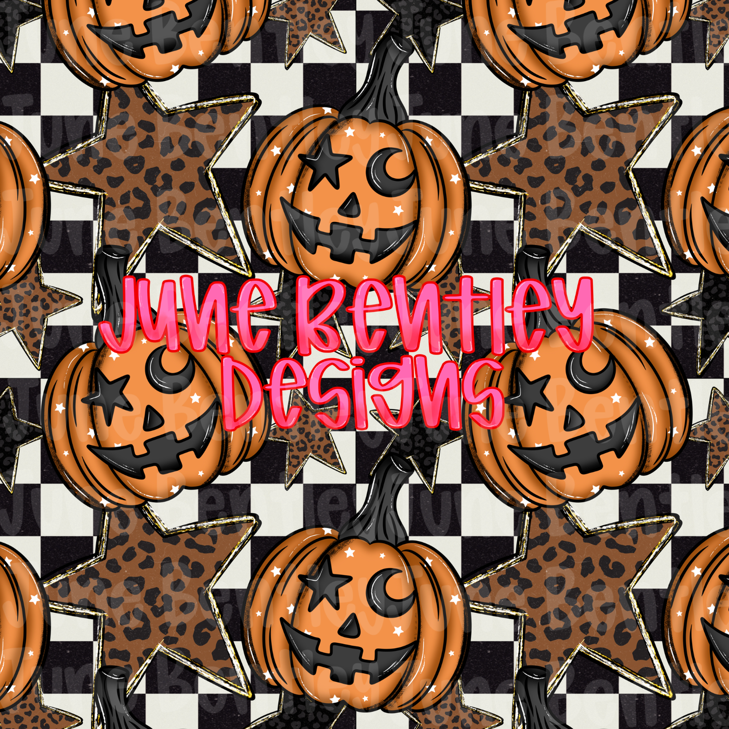 Pumpkin Leopard seamless digital download