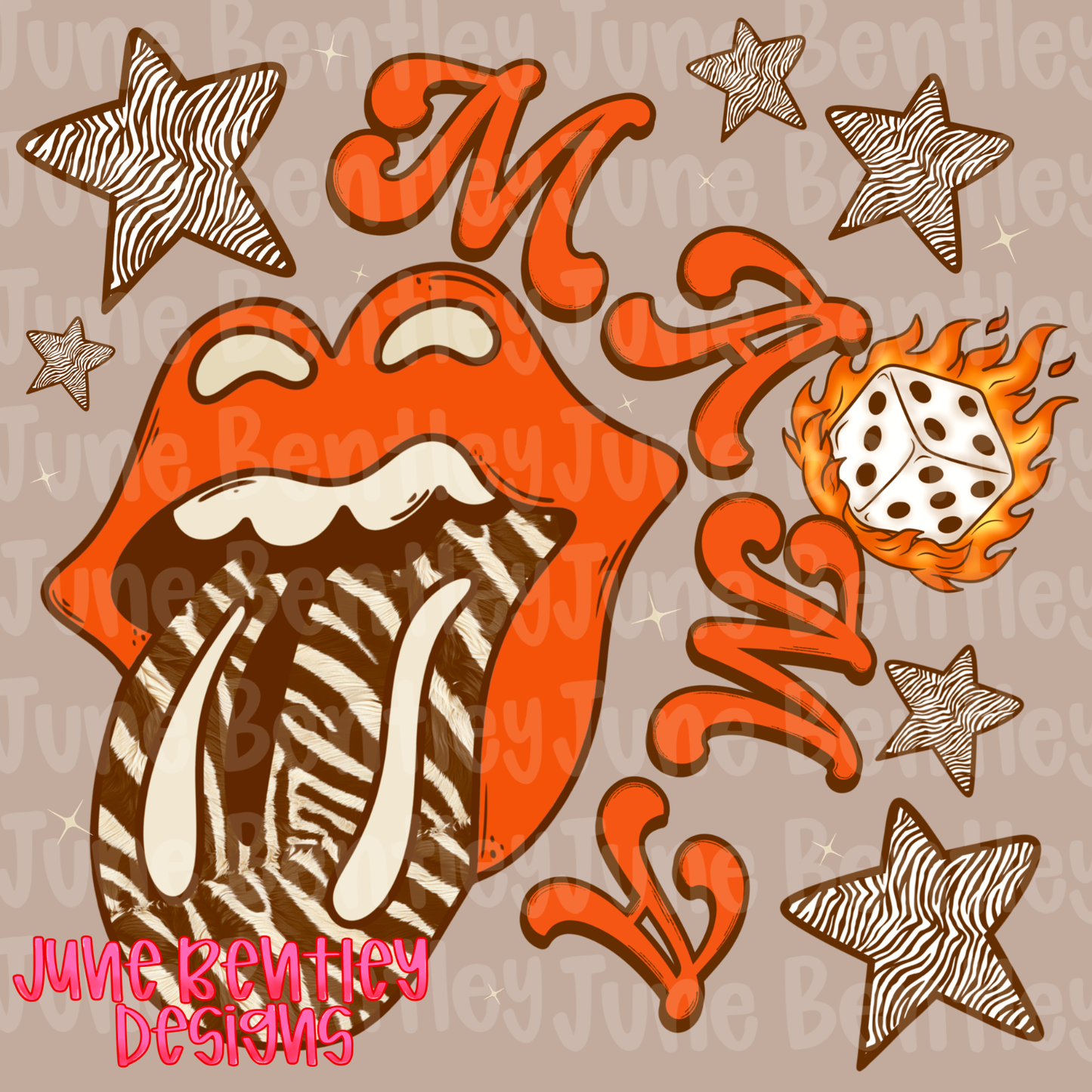 Zebra print mama digital download