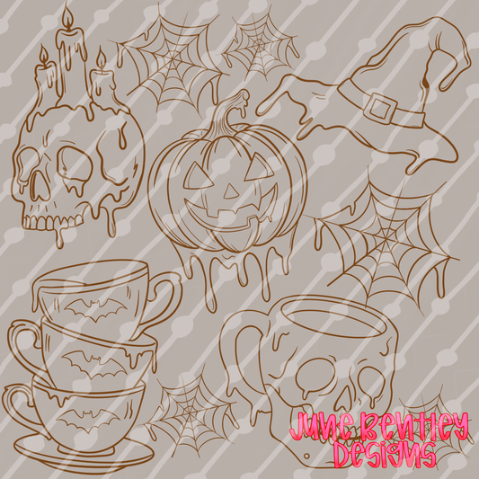 Outline set 2 drip halloween